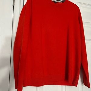 Women’s Tomato Red 100% Cashmere Sweater (for Valentines Day?). Size Large.